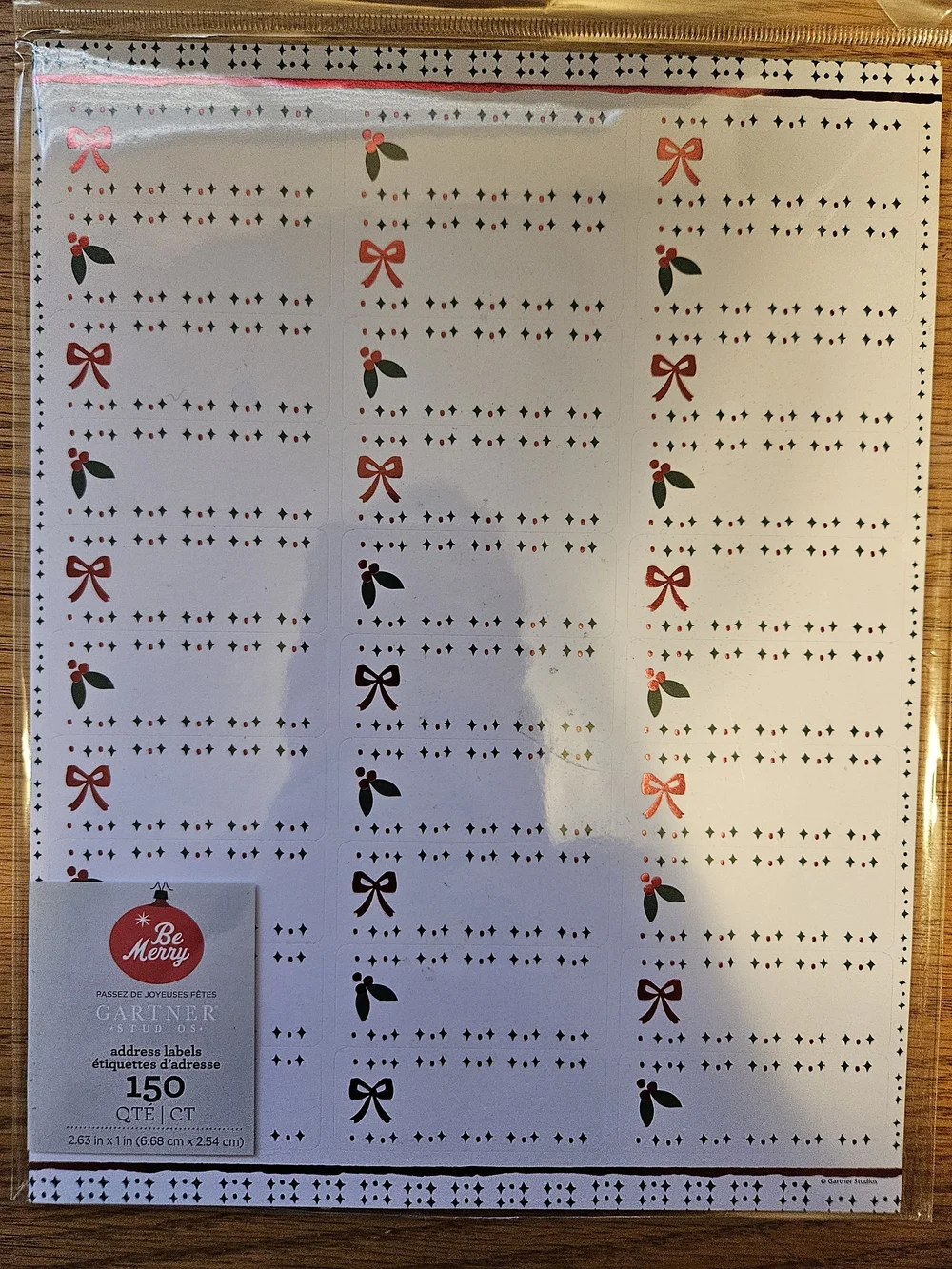 Gartner Studios Red Bow & Green Holly Address Labels